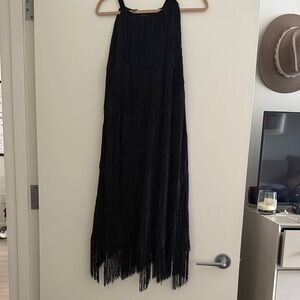 Chic Black Fringe Dress
